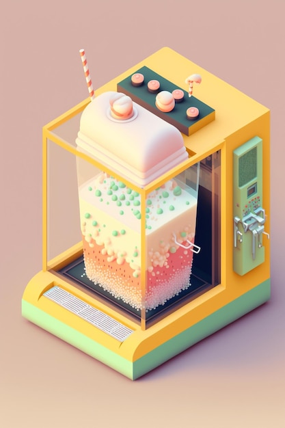 Microwave with a cake inside of it generative ai