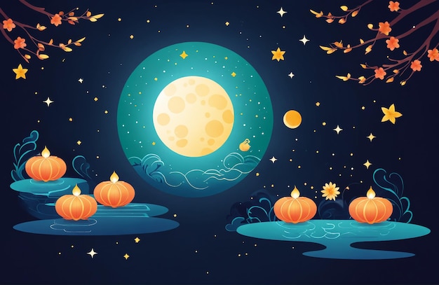 midautumn festival illustration with moon