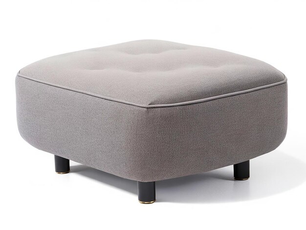 Photo midcentury luxury grey soft ottoman isolated on white background