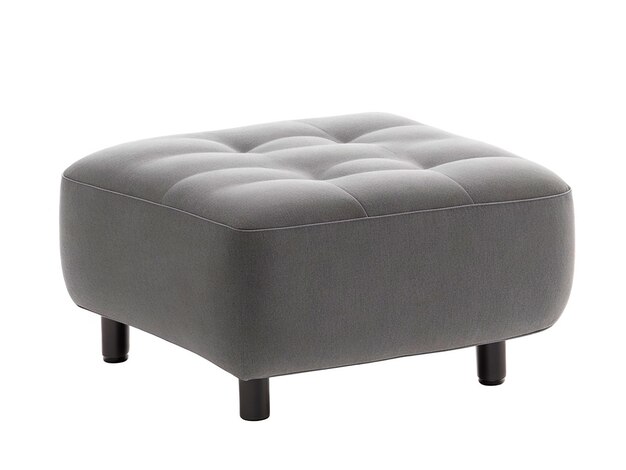 Photo midcentury luxury grey soft ottoman isolated on white background