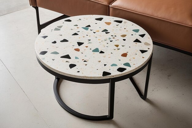 Photo midcentury modern terrazzo side table for contemporary flair