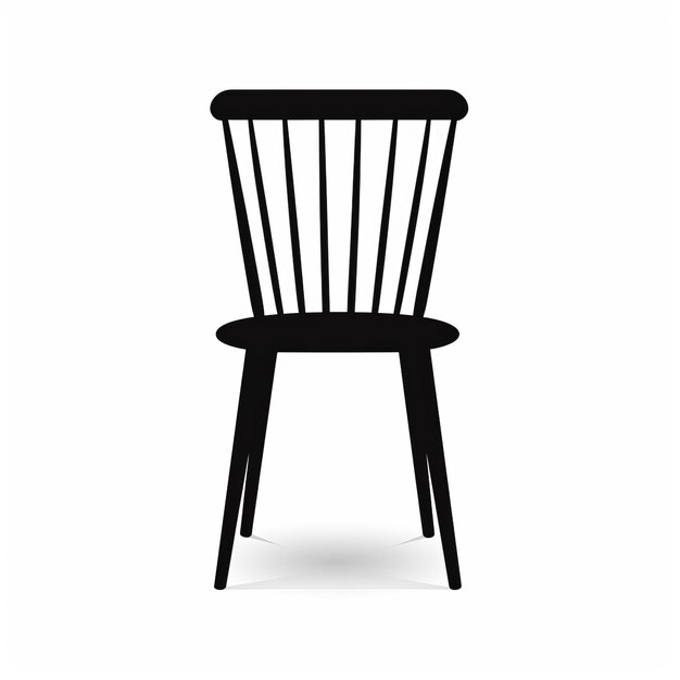 Photo midcentury style black chair silhouette vector illustration