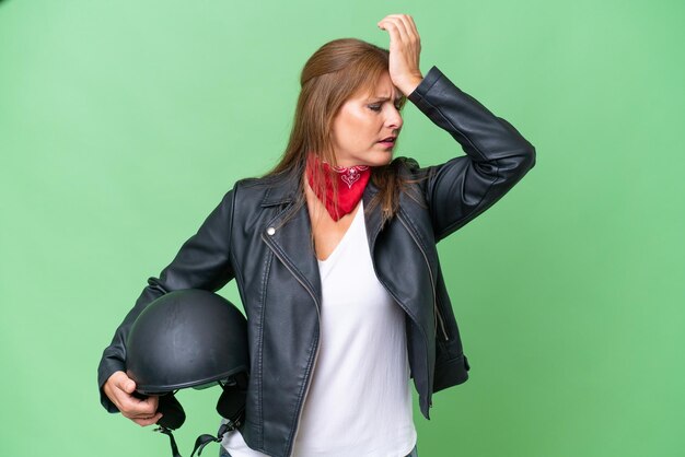 Middle aged caucasian woman over isolated background