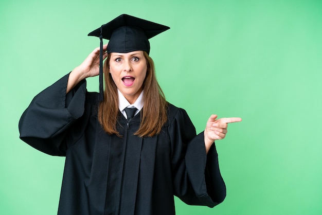 Middle aged caucasian woman over isolated background