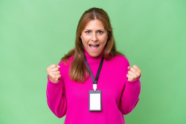 Middle aged caucasian woman over isolated background