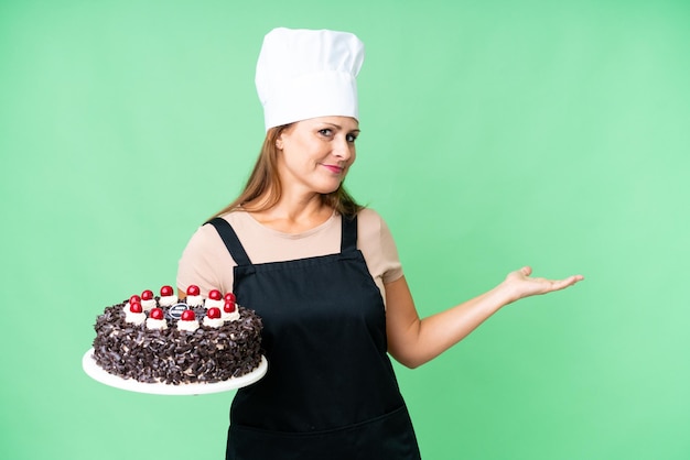 Middle aged caucasian woman over isolated background