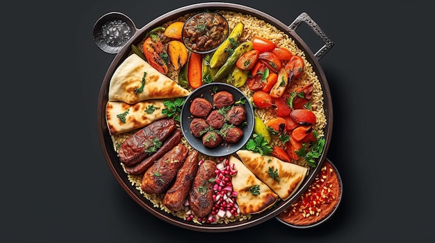 Middle eastern or arabic dish A professional photography should use a high Generative AI