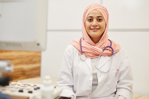 Middle-Eastern Nurse Posing in Clinic