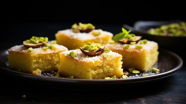 Middle Eastern semolina sweets basbousa