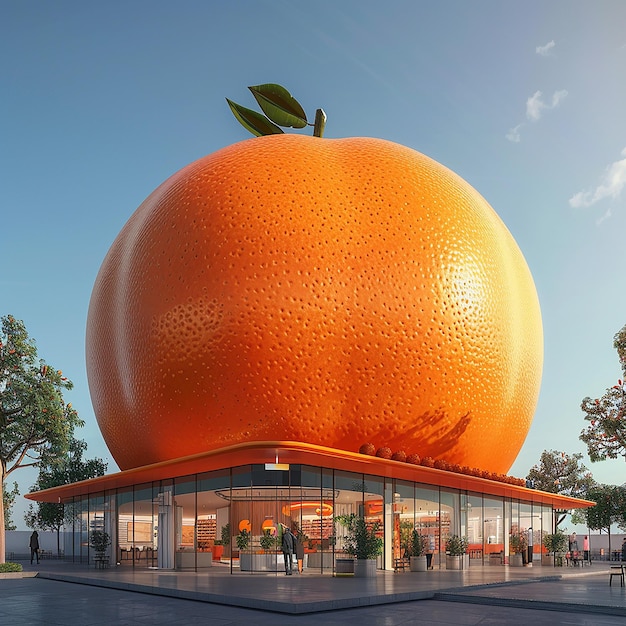 In the middle of the square the Orange Giant popup a big orange creative store orange concept