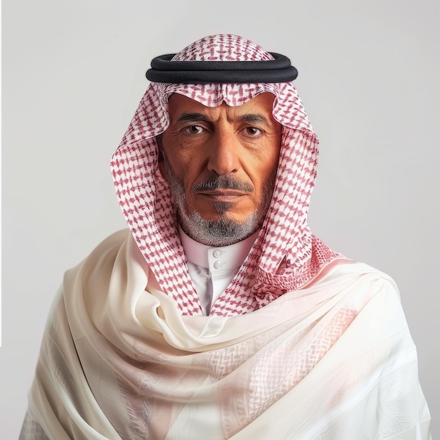 MiddleAged Man Wearing Traditional Saudi Arabian Clothing