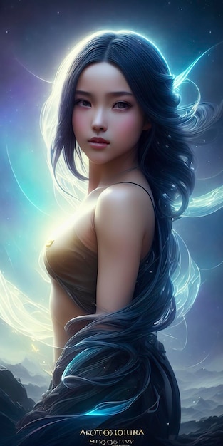 midnight aura night sky detailed gorgeous face