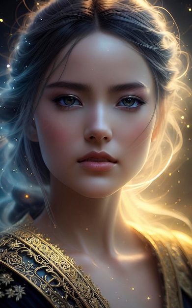 midnight aura night sky detailed gorgeous face