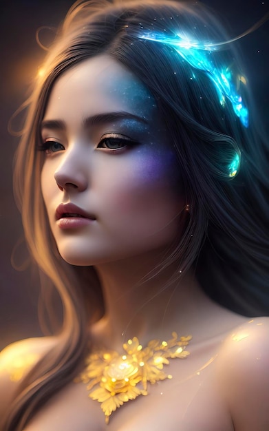 midnight aura night sky detailed gorgeous face