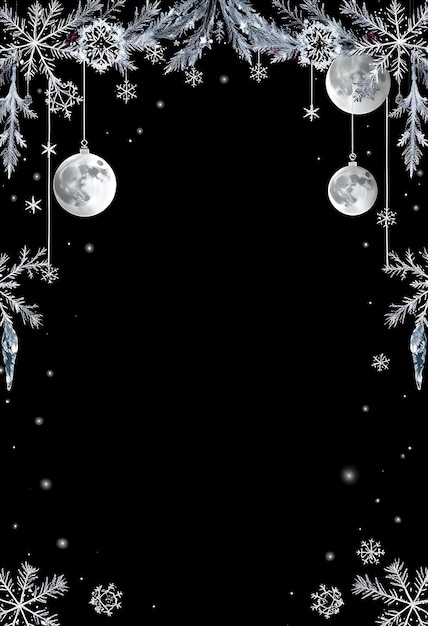 Midnight Black Backdrop Adorned With Shimmering Silver Stars Glistening Moons Hang Softly Above Fr