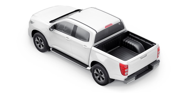 Midsize modern pickup truck 3D illustration