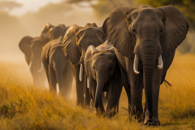 Mighty elephant family on the move