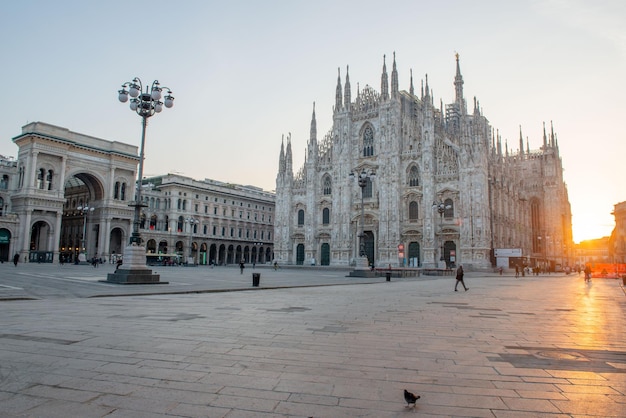 Milan cathedral at dawn