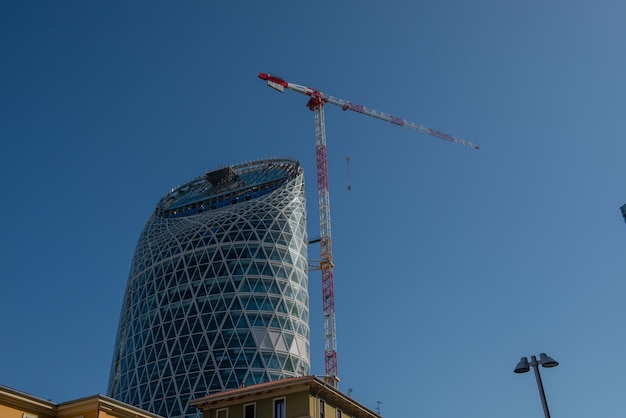 Milan Italy June 2022 Construction of the new Business Center actually completing the urban redevelopment project