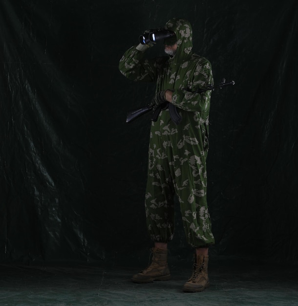 military paratrooper on a green background