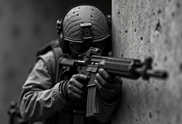 Photo military special forces soldier