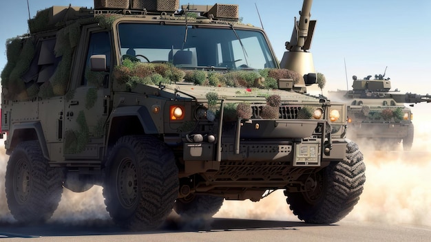 A military vehicle with the word army on the front.