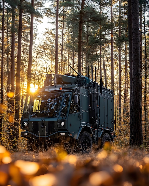 Photo a military vehicle with the word quot camper quot on the front