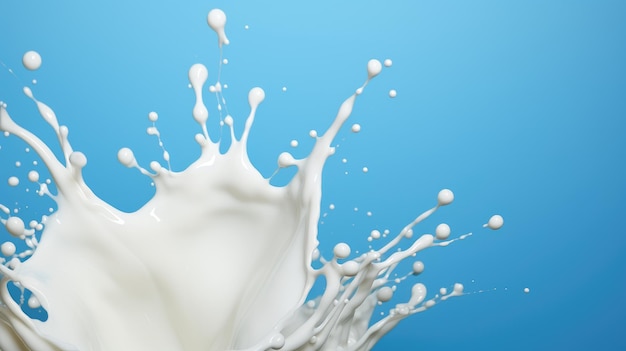 Milk on blue background