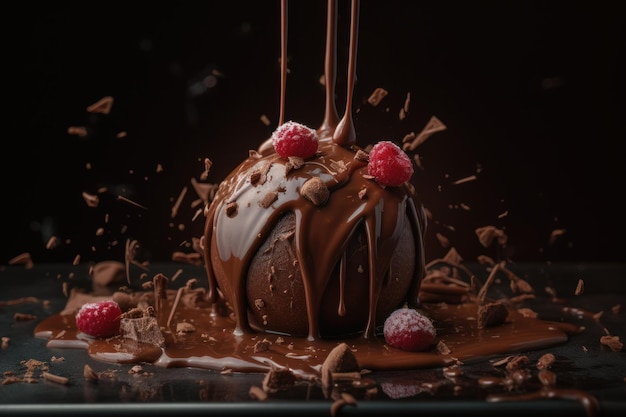 Milk chocolate drink cherry Generate Ai