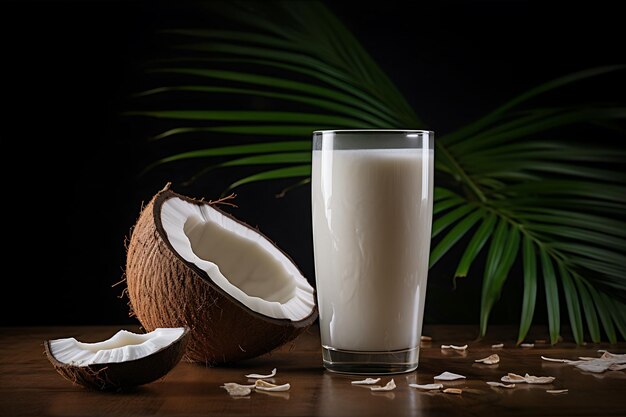 Milk and Coconut Pieces in Stylish Glass