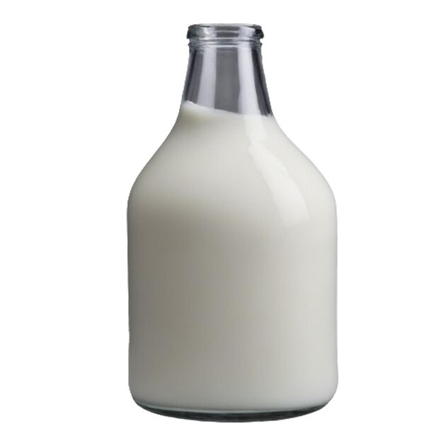 Photo milk in a glass bottle with transparent background png