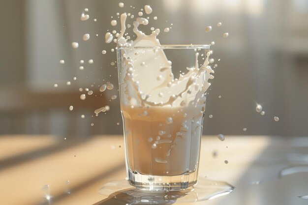 Milk Splash Captured in Glass