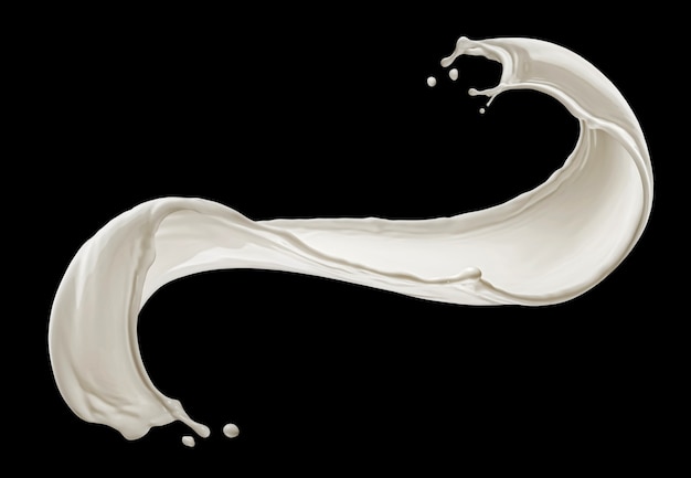 Milk splash isolated on black background