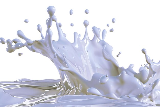 Photo milk splash isolated on white background in the style of transparent background