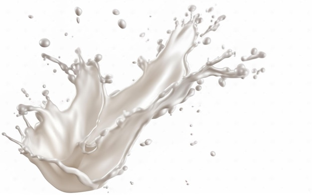 A milk splash in white and black