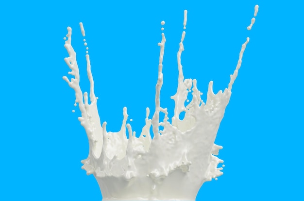 Milk splash with droplets.Macro Camera. 3D rendering