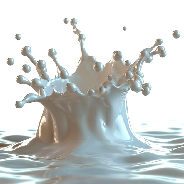 Photo milk splash yogurt cream or white liquid on white background white color liquid crown splash