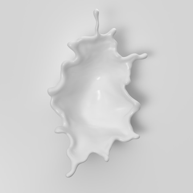 Photo milk splashes cream white background