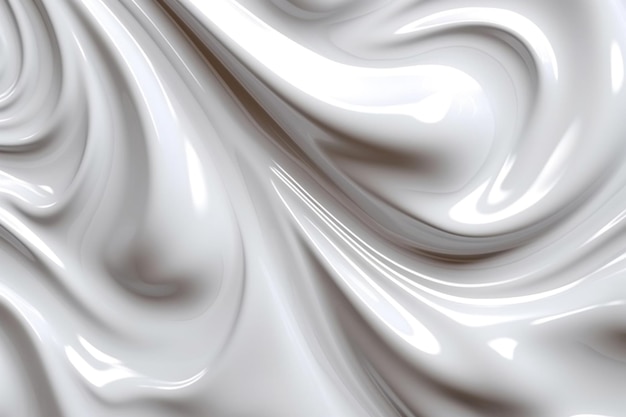 Milk or whip cream like slick glossy white abstract background