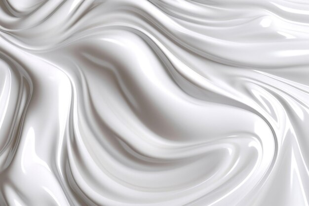 Milk or whip cream like slick glossy white abstract background