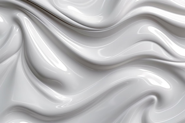 Milk or whip cream like slick glossy white abstract background