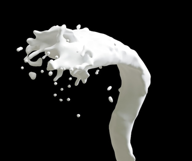 milk or white liquid splash 3d rendering