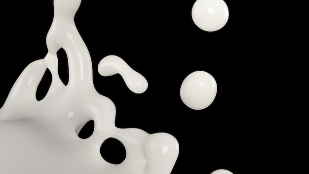 Milk or yogurt splash 3d illustration