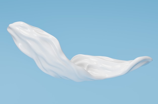 Milk or yogurt splash, white splash, 3d rendering.