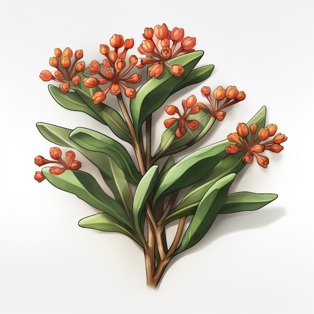 milkweed game asset top down centered plain background