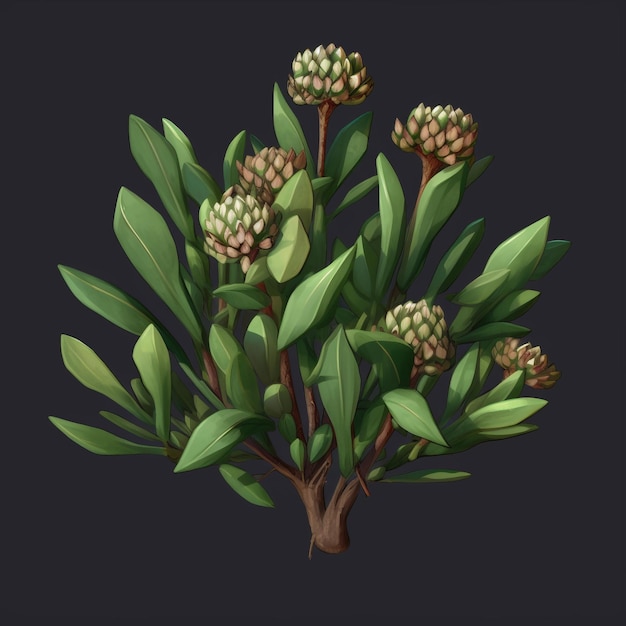 milkweed game asset top down centered plain background