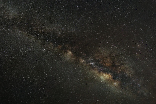 Milky Way galaxy Long exposure photograph with grain