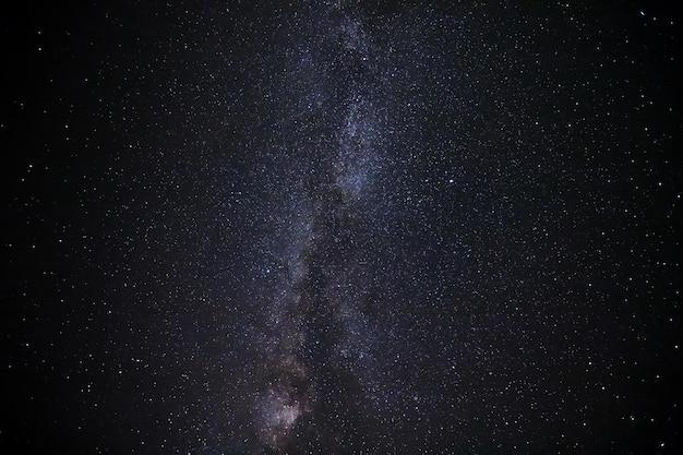 Milky Way galaxy Long exposure photograph with grain