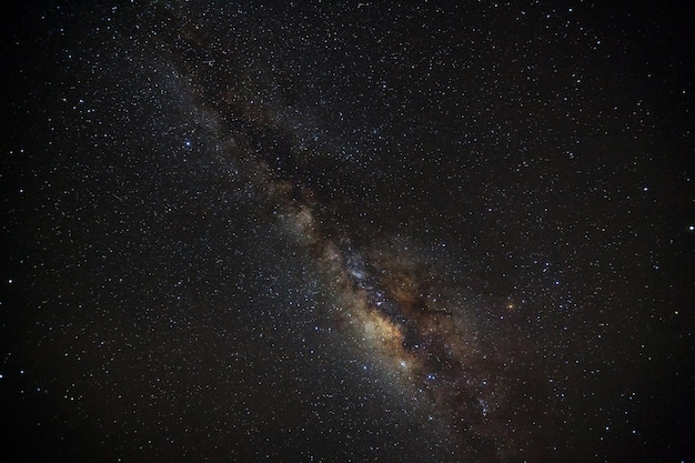 Milky way galaxy Long exposure photographWith grain