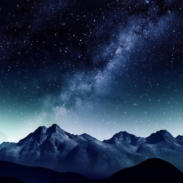 The milky way galaxy above the mountains nature mountains